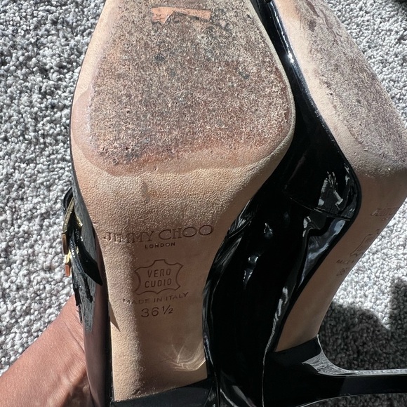 $820. JIMMY CHOO Seville Pearlized Blk/Gold Buckles  Ankle boots Shoes  36.5 - Picture 12 of 12